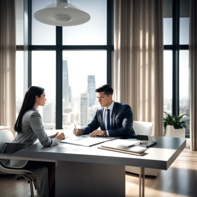 Legal advisor reviewing property documents